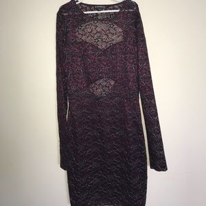 Express long sleeve dress with open back